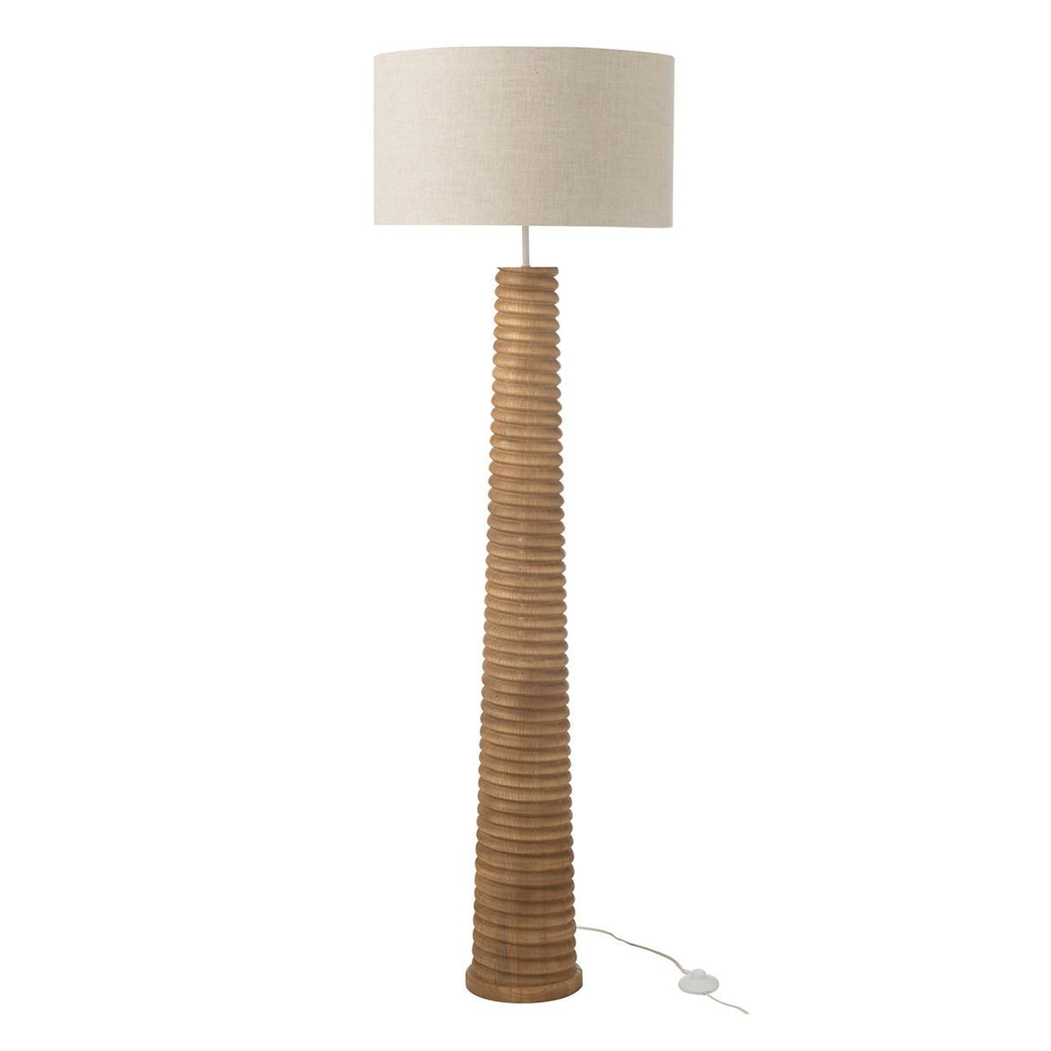 J-LINE Lampadaire filetage en bois  ailanthus  160cm naturel