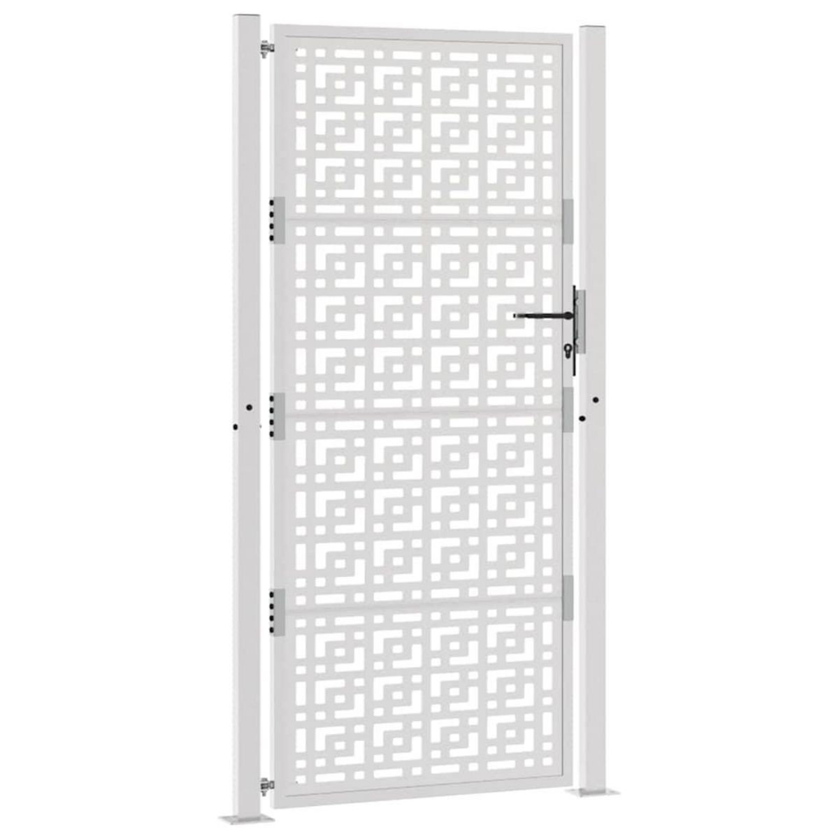 VIDAXL Porte de jardin acier resistant aux intemperies design croise