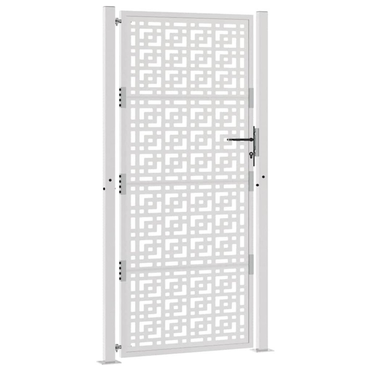 VIDAXL Porte de jardin acier resistant aux intemperies design croise