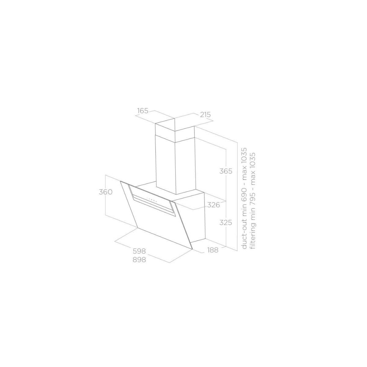 ELICA Hotte décorative murale 90cm 71db noir - PRF0166929