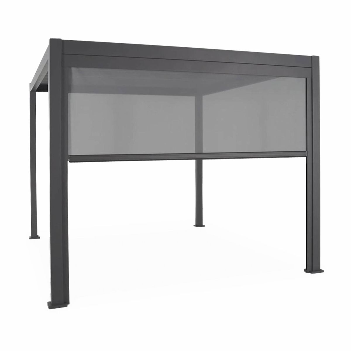 SWEEEK Pergola Bioclimatique – Triomphe – 4x3m, aluminium, à lames orientables + store 3m