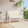 Voir la diapositive 1 : VIDAXL Coussin de banc de jardin blanc creme tissu oxford