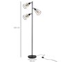Voir la diapositive 3 : HOMCOM Lampadaire design industriel 3 ampoules max. 40 W abat-jour cage métal noir