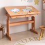 Voir la diapositive 3 : IDIMEX Bureau enfant OLIVIA, en pin massif, réglable en hauteur et plateau inclinable