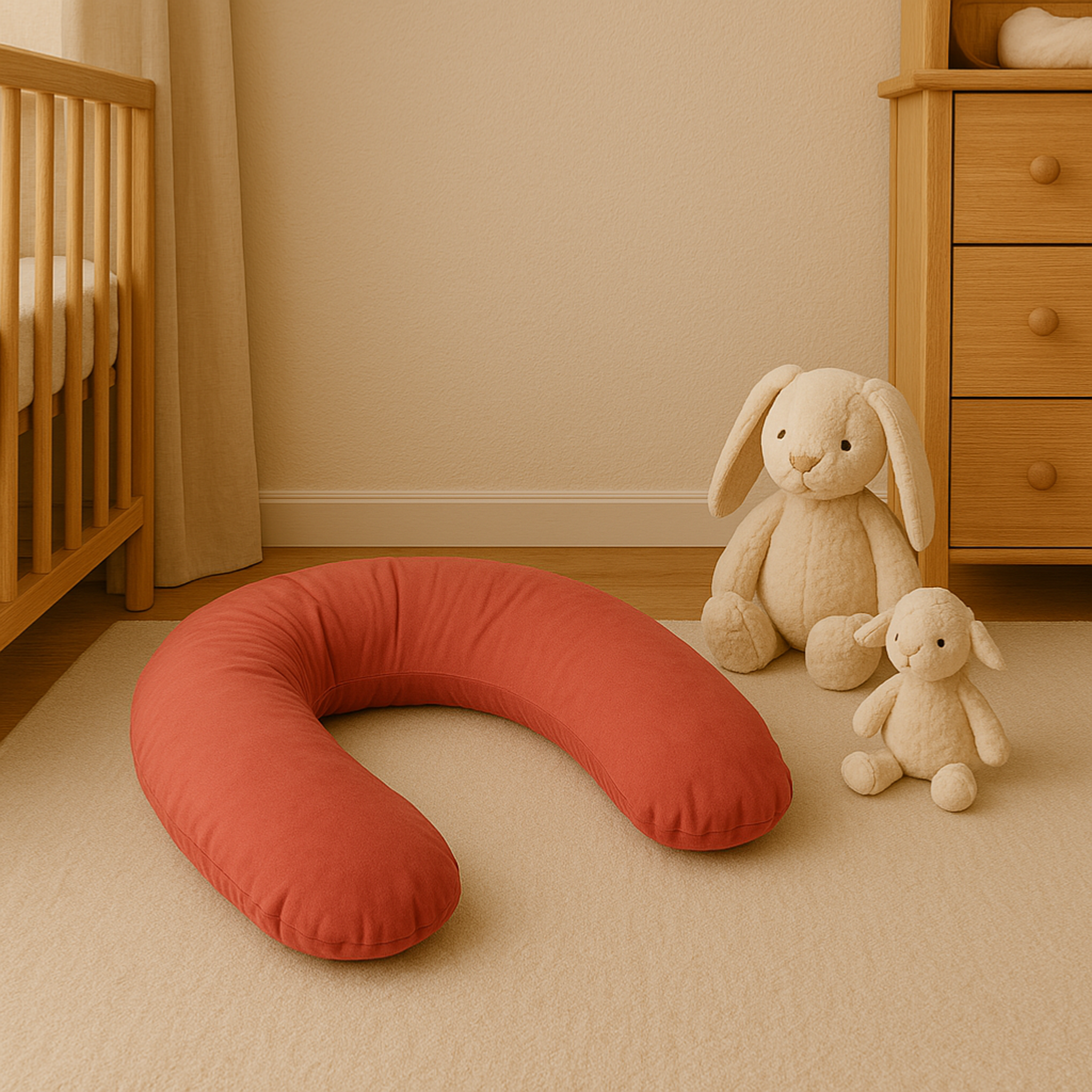 Voir la diapositive 2 : CH'TI BOUT Coussin allaitement XL 205 cm - polyester velours
