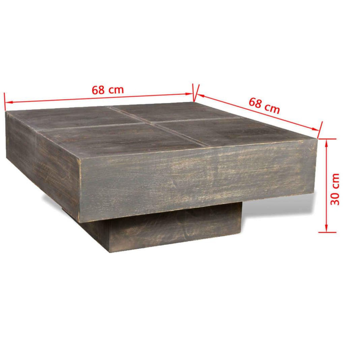 VIDAXL Table basse carree Marron fonce Bois massif de manguier