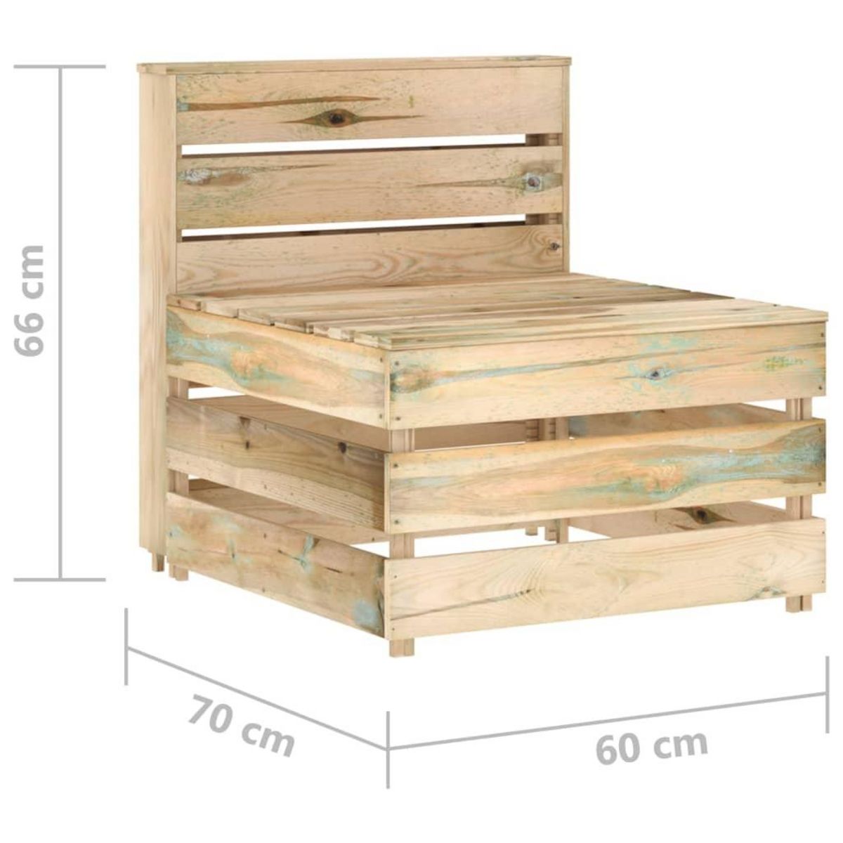 VIDAXL Canape palette de milieu de jardin bois de pin impregne