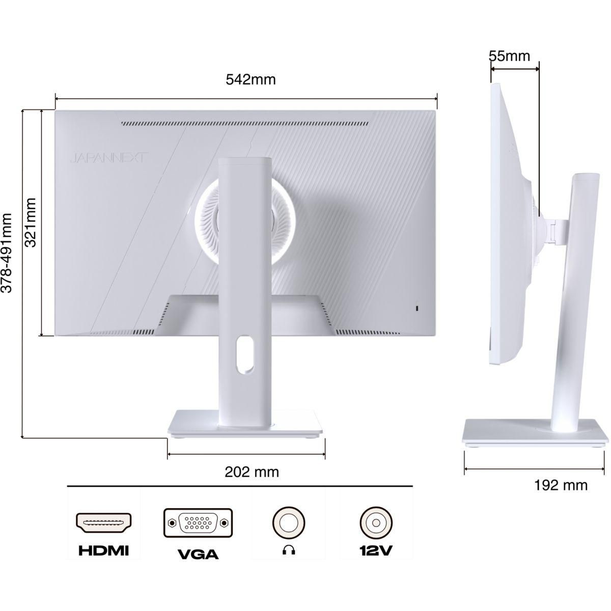 JAPANNEXT Ecran PC Gamer JN-IPS238G120F-HSP-PK 24'' Blanc
