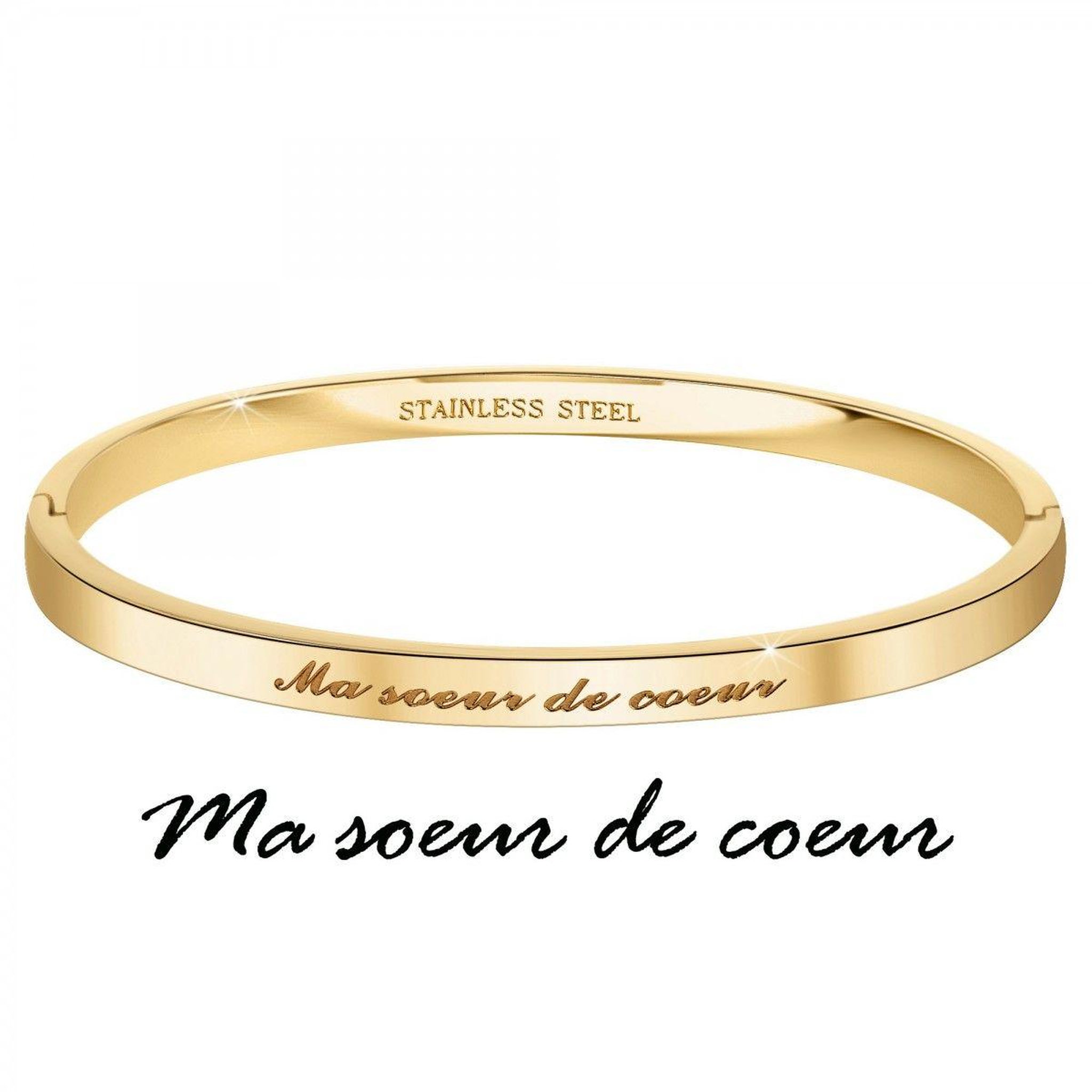 Voir la diapositive 3 : SC CRYSTAL Ma soeur de cœur - Bracelet SC Crystal en Acier Finement doré