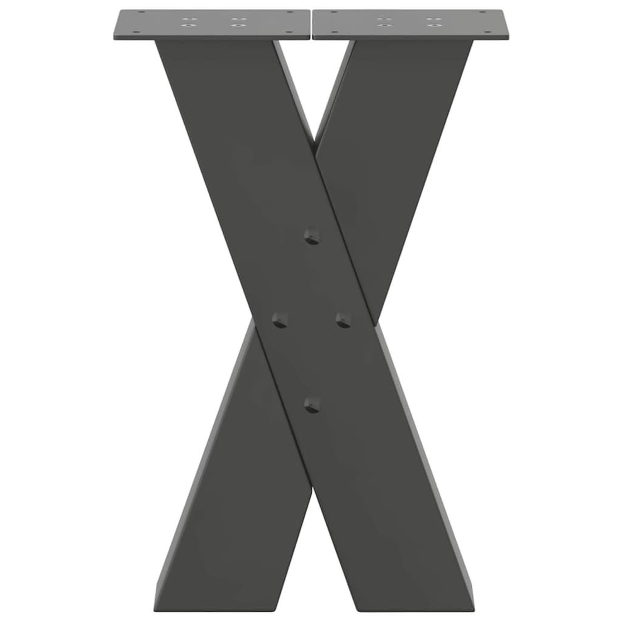 Voir la diapositive 5 : VIDAXL Pieds de table basse forme de X 2 pcs anthracite 38x(42-43) cm