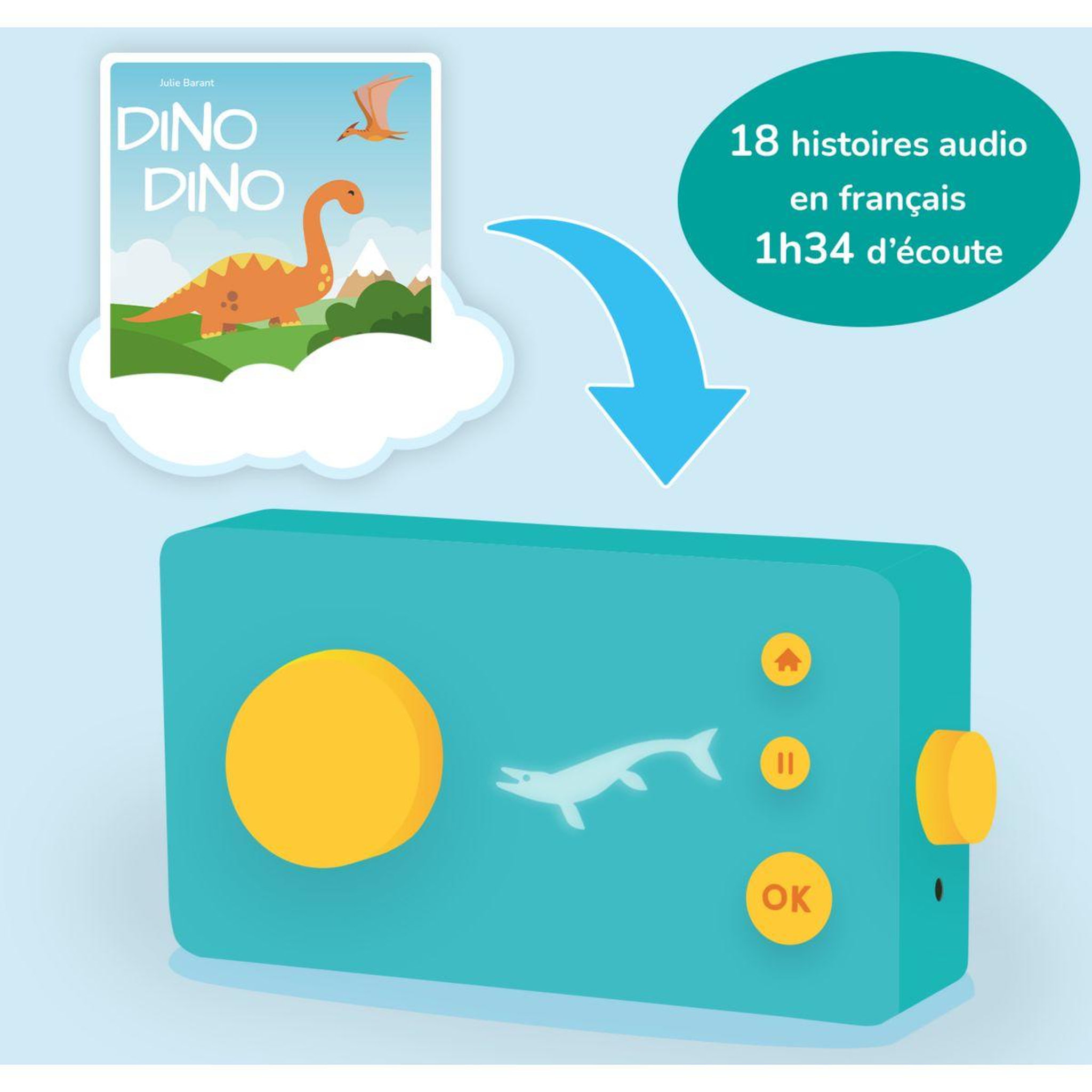 Voir la diapositive 2 : Lunii Livre interactif Dino Dino