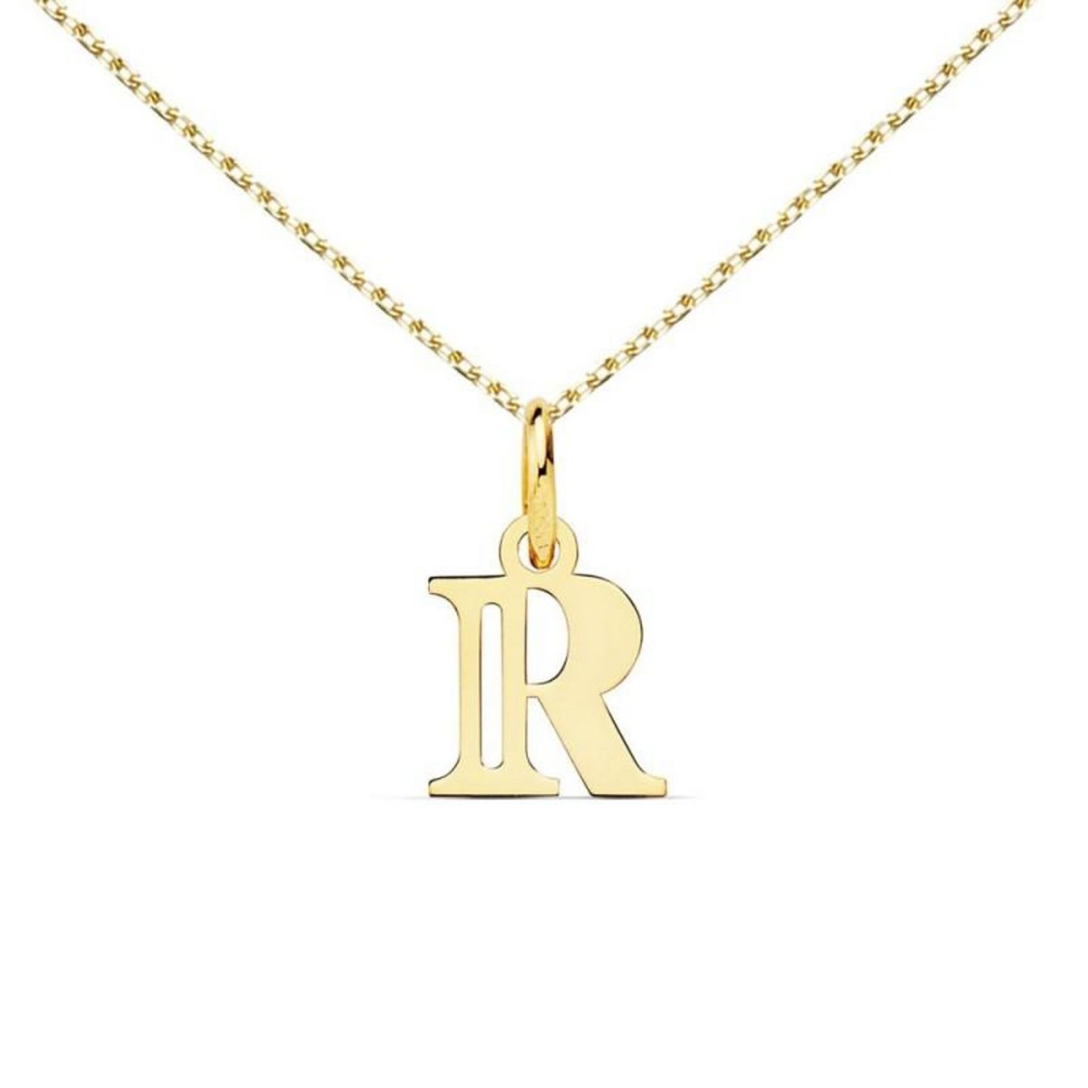 L'ATELIER D'AZUR Collier - Pendentif Lettre  R  Or 750/1000 - Chaine Dorée
