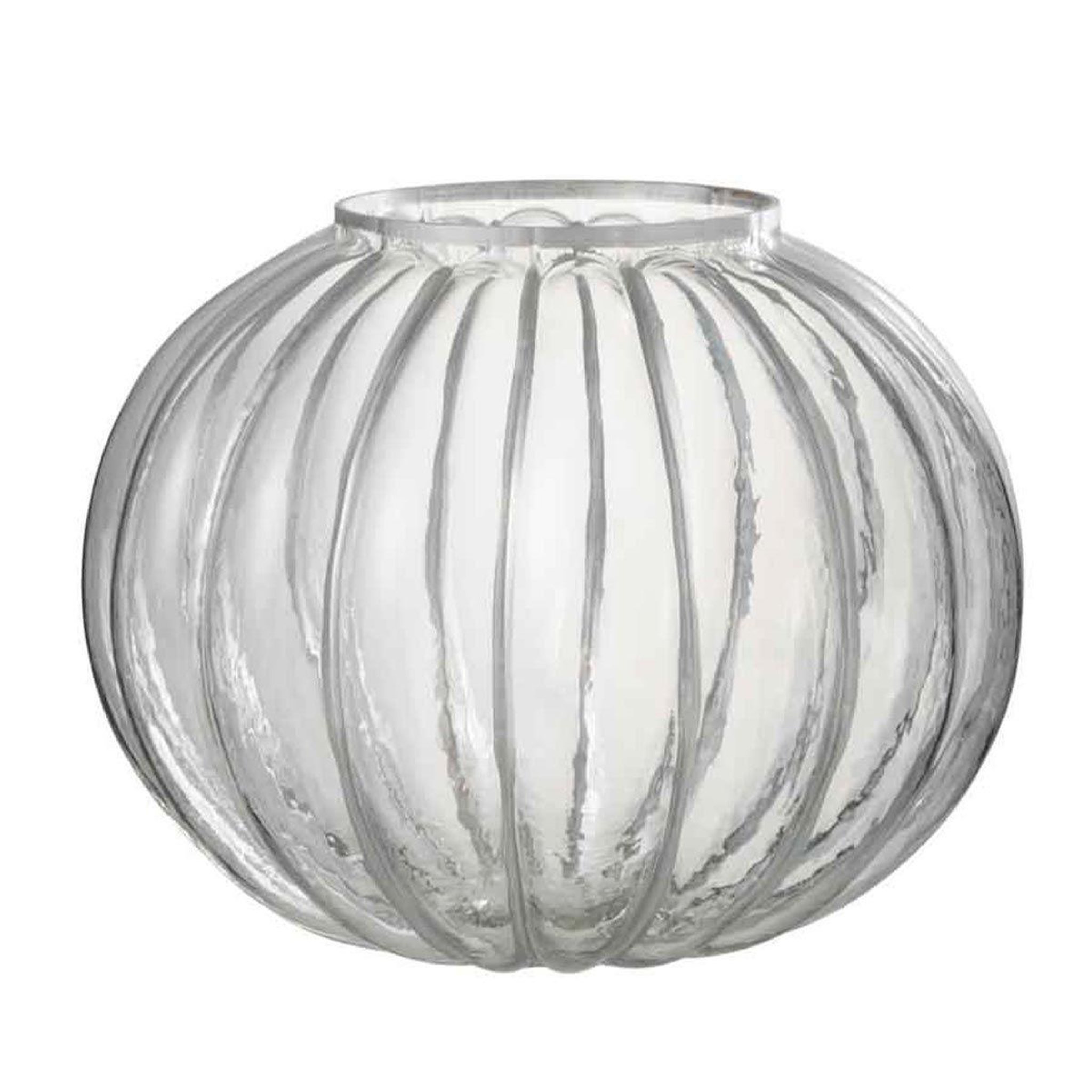 Voir la diapositive 1 : J-LINE Photophore en Verre  Boule  29cm Argent