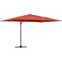 Voir la diapositive 3 : Habitat et Jardin Parasol jardin déporté Alu  Sun 4   - Rectangle - 3 x 4 m - Rouge - Dalles à lester incluses