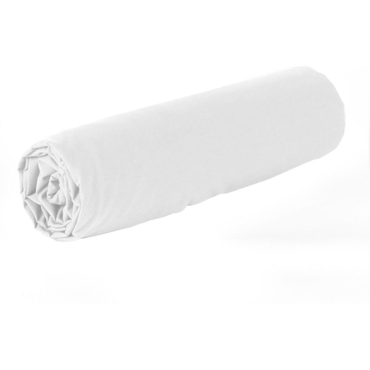 Home collection Drap housse de coton-bambou - blanc