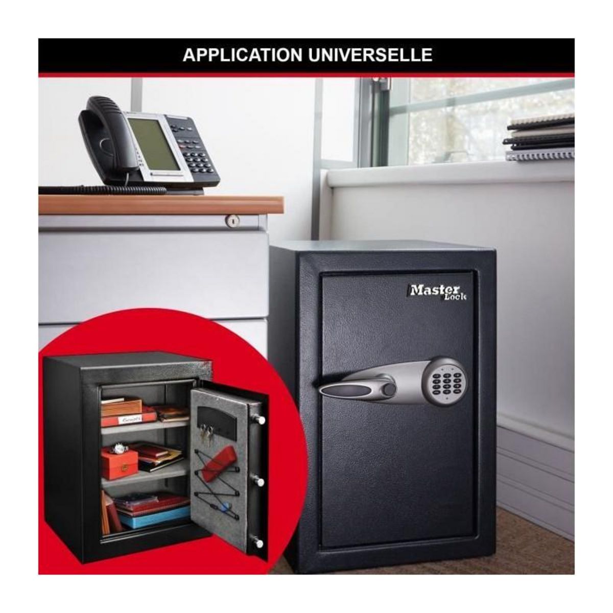 Master lock Coffre-Fort Haute Sécurité [Combinaison Électronique] [XL 119 Litres] - T8-331ML