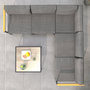 Voir la diapositive 4 : OUTSUNNY Ensemble salon de jardin d'angle 5 places design contemporain table basse coussins alu