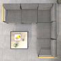 Voir la diapositive 4 : OUTSUNNY Ensemble salon de jardin d'angle 5 places design contemporain table basse coussins alu