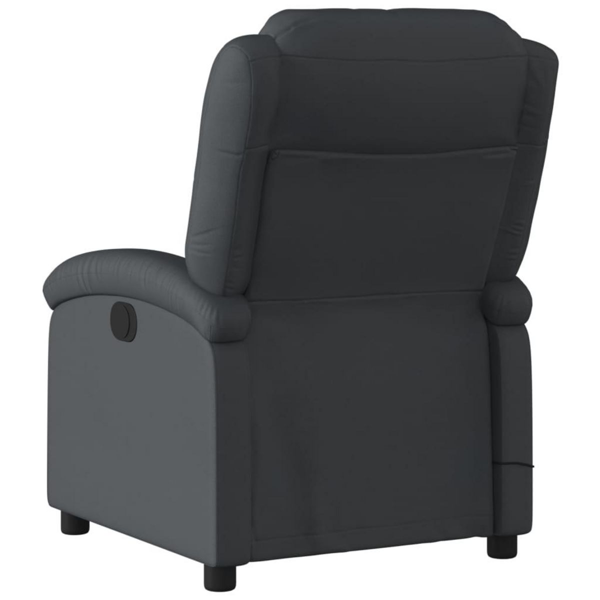 VIDAXL Fauteuil de massage inclinable electrique noir cuir veritable