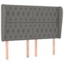 Voir la diapositive 2 : VIDAXL Tete de lit avec oreilles Gris fonce 163x23x118/128 cm Tissu