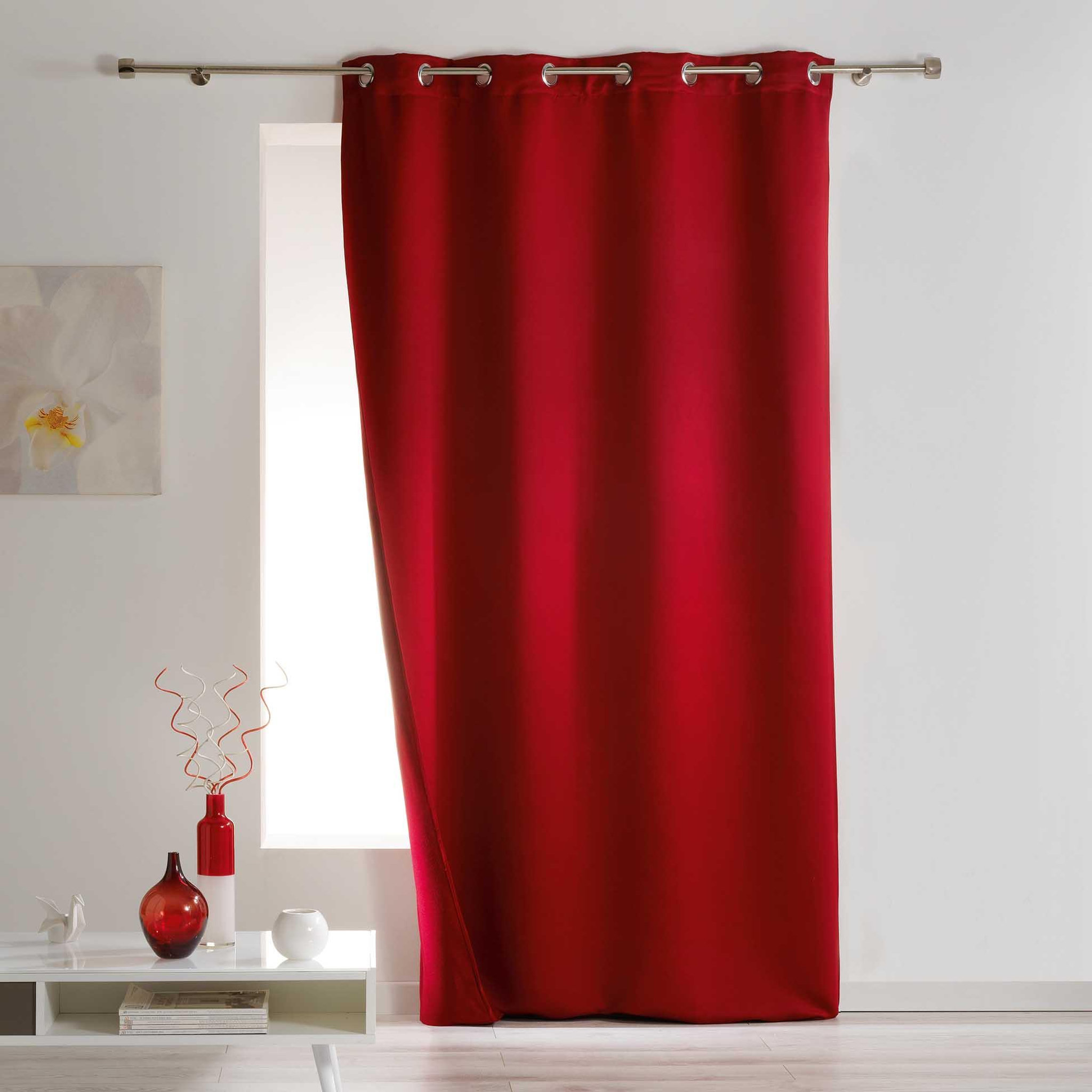 Voir la diapositive 3 : Eden Rideau a oeillets 140x260 cm covery rouge