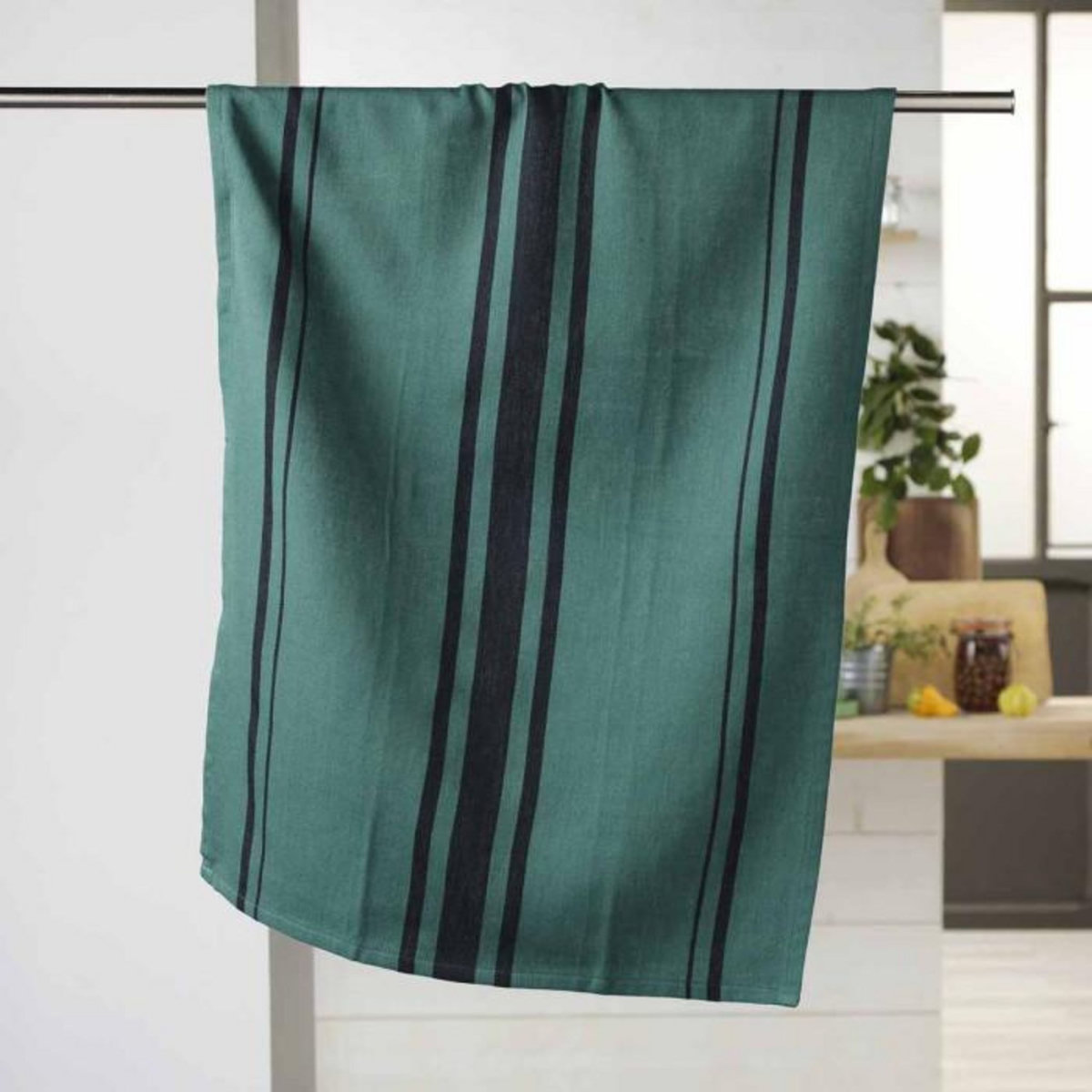 Paris Prix Torchon en Coton Tissé  Comptoir  50x70cm Émeraude
