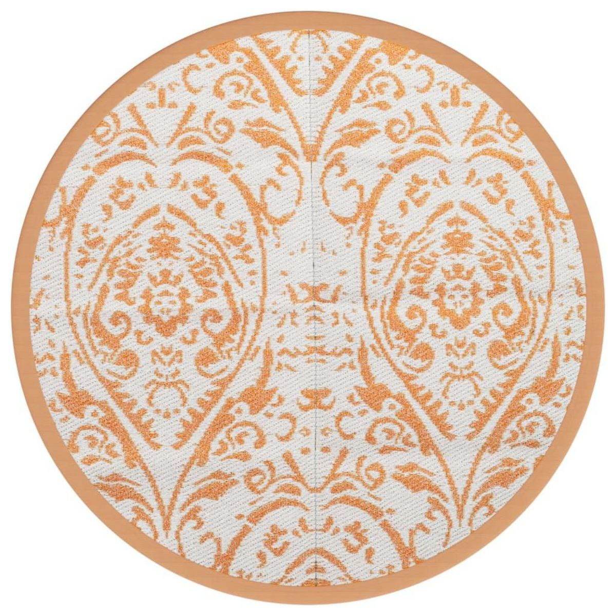 VIDAXL Tapis d'exterieur ARAKIL orange et blanc Ø120 cm PP