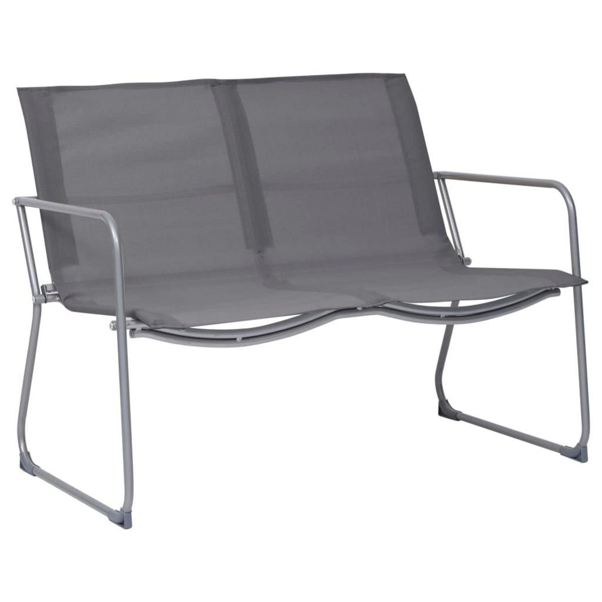 VIDAXL Salon de jardin 4 pcs Tissu et acier Gris