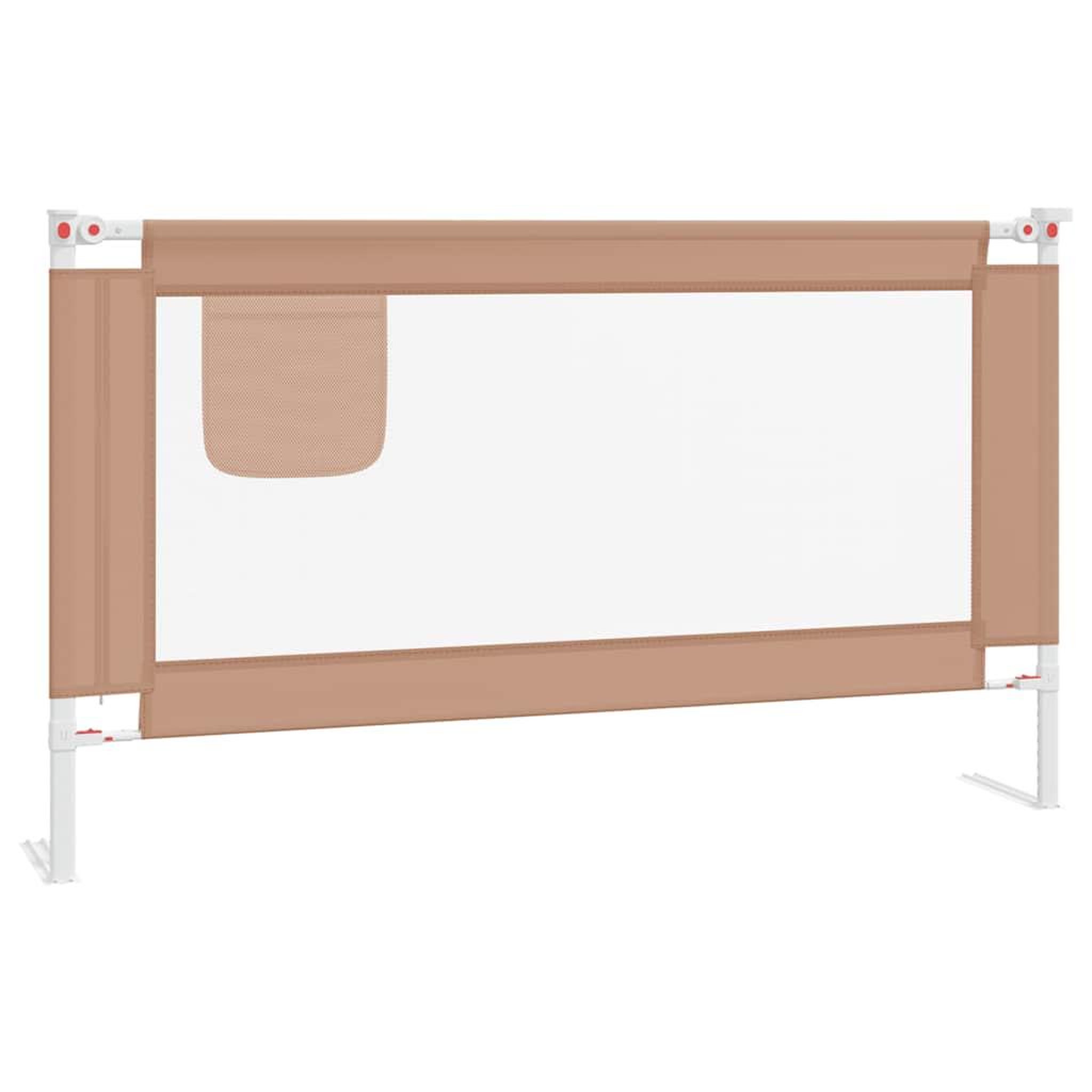 Voir la diapositive 2 : VIDAXL Barriere de securite de lit d'enfant Taupe 140x25 cm Tissu