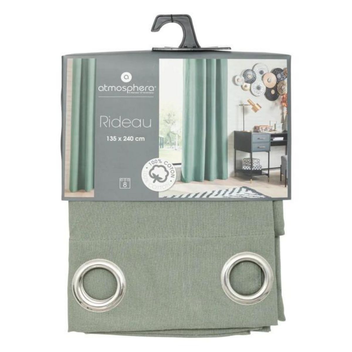 ATMOSPHERA Rideau à Oeillets  Everly  135x240cm Vert Céladon