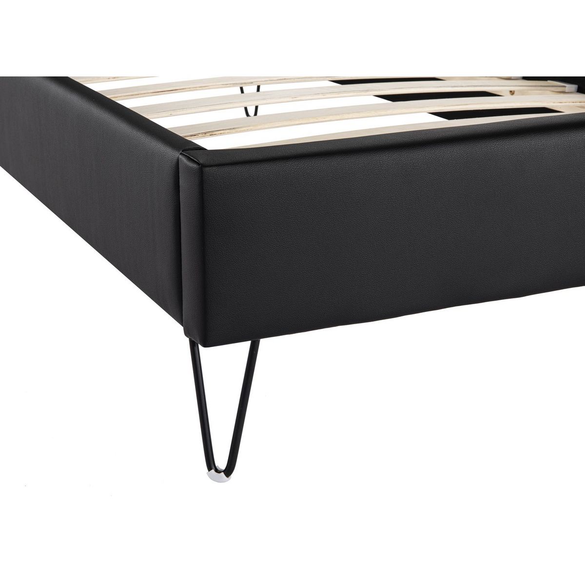 Lit simple avec sommier et tête de lit effet matelassé 90x190 cm ALBAN