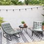 Voir la diapositive 5 : OUTSUNNY Lot de 2 fauteuils à bascule de jardin avec matelas style Chesterfield acier noir tissu gris