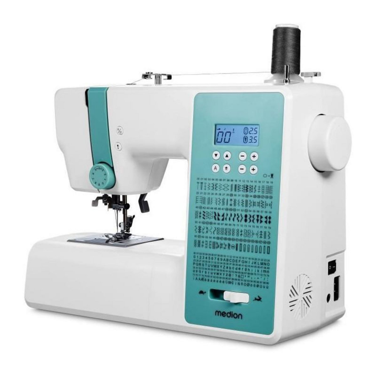 Medion Machine a Coudre Numérique - MEDION - SD 36 - 38W - 270 Points - 700 tr/min - LED - Turquoise