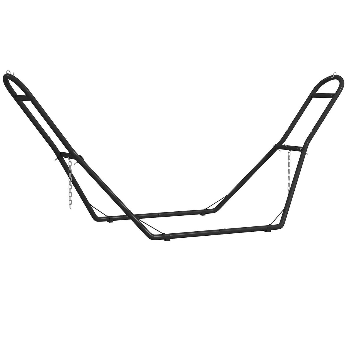 OUTSUNNY Support de hamac réglable pour 2-3 personnes acier noir