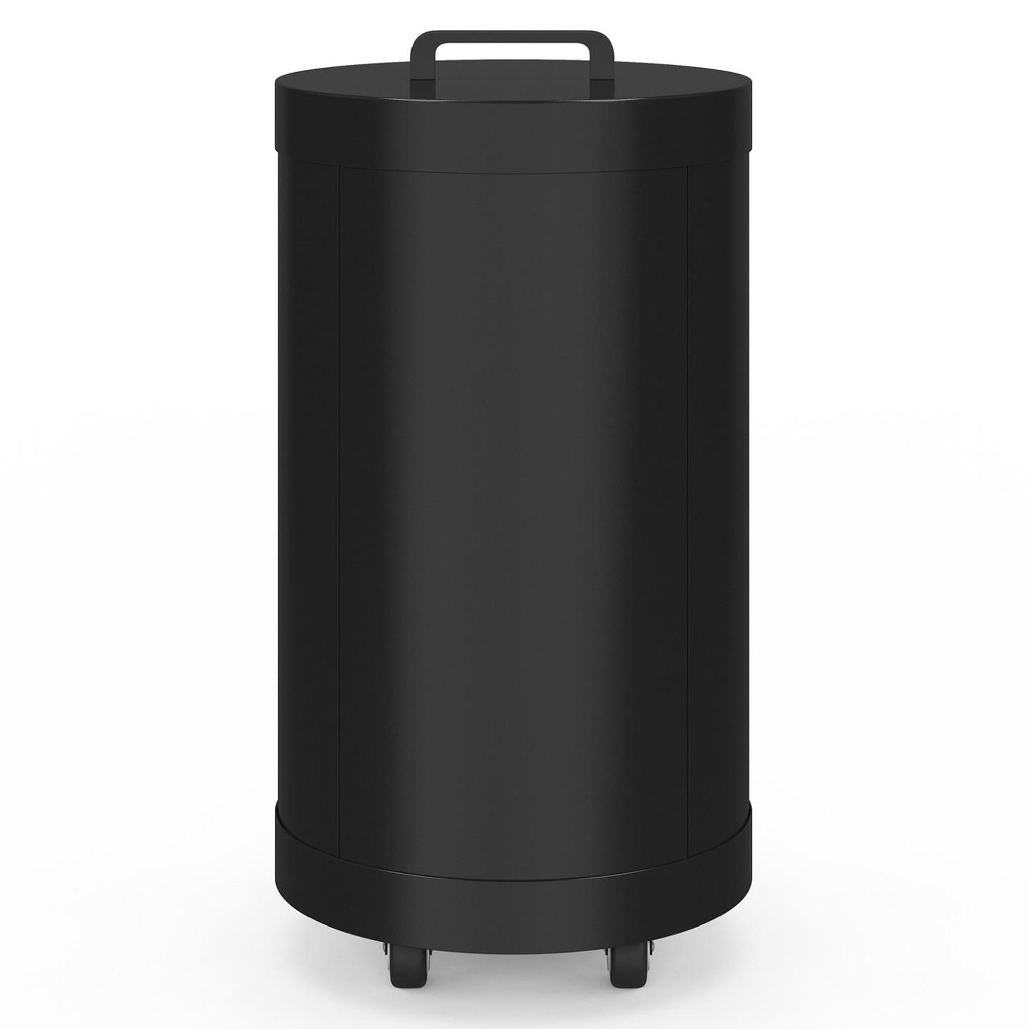 Voir la diapositive 3 : ID MARKET Réservoir à granulés rond 30 kg noir 4 compartiments détachables avec bec verseur rangement à pellets 35 x 35 x 63,5 cm