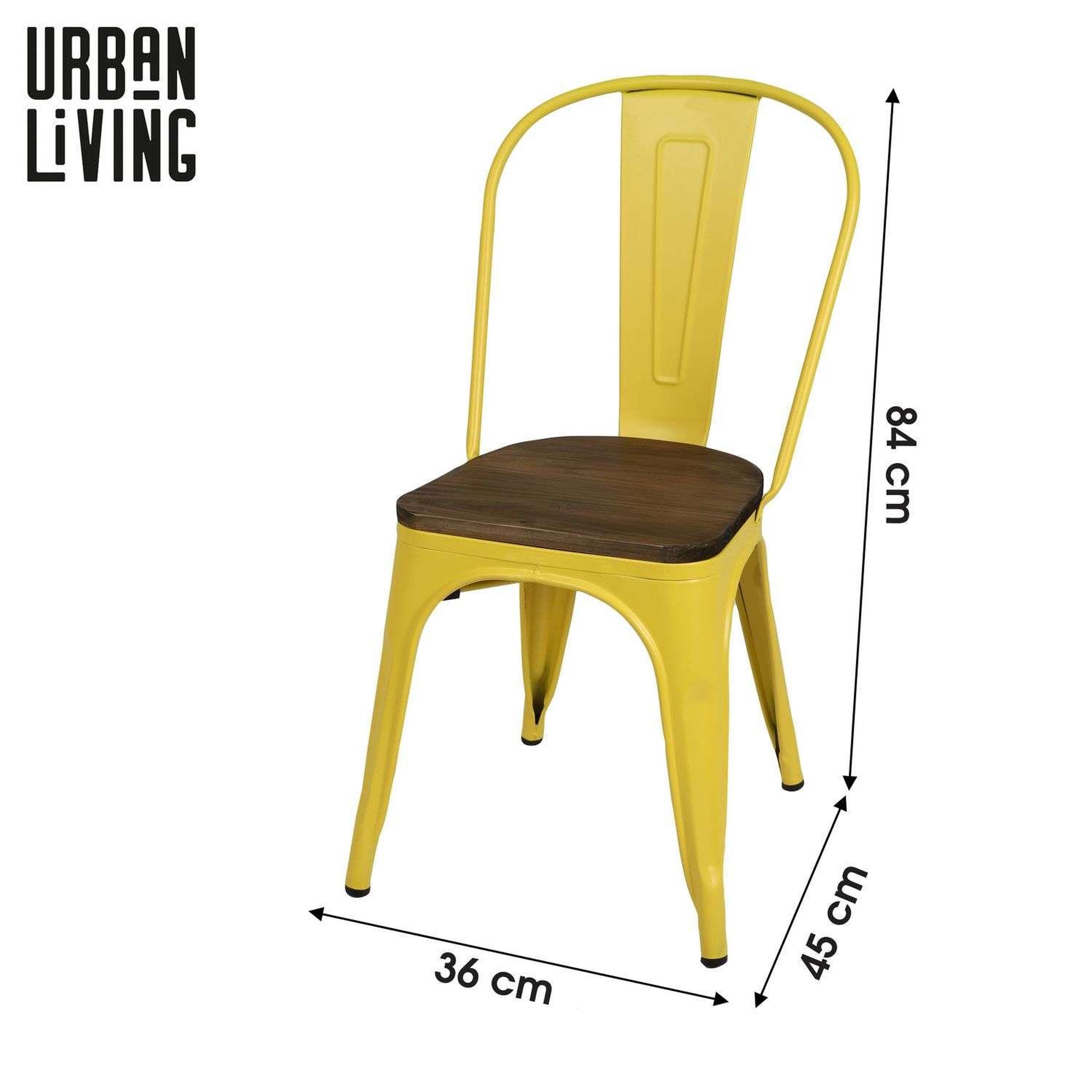 Voir la diapositive 3 : TOILINUX Lot de 4 chaises vintage liv h84 cm - jaune
