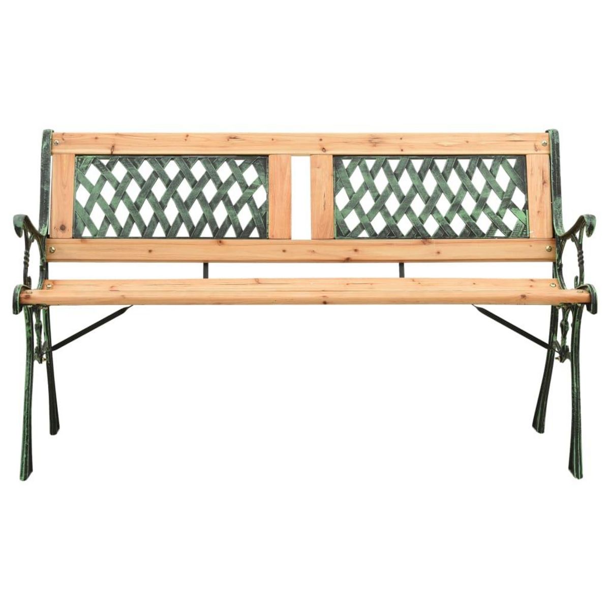 VIDAXL Banc de jardin 122 cm fonte et bois de sapin massif