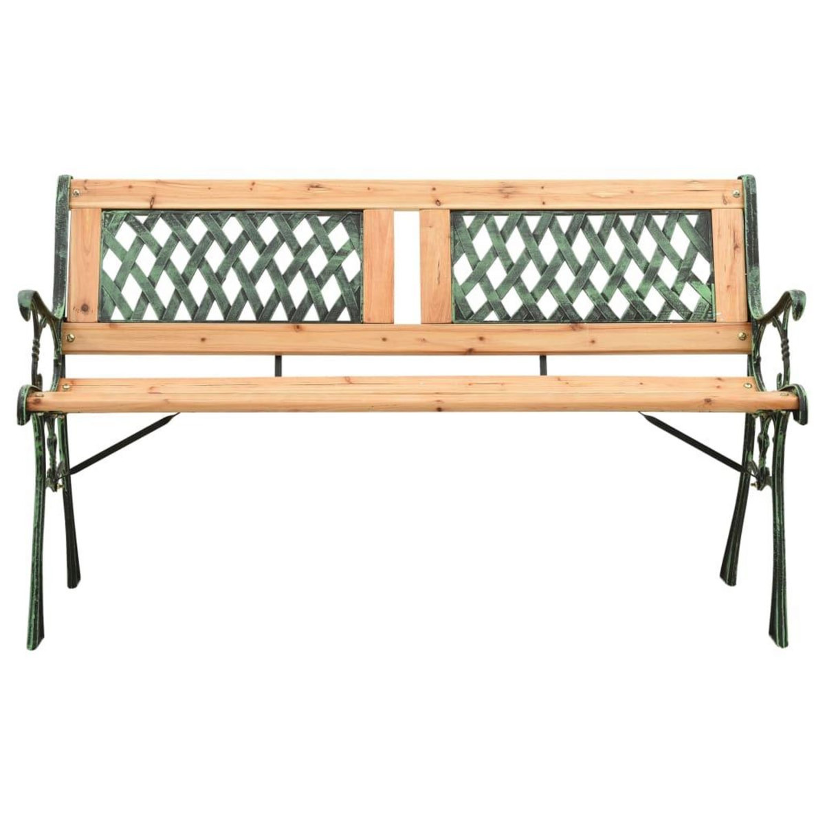 VIDAXL Banc de jardin 122 cm fonte et bois de sapin massif