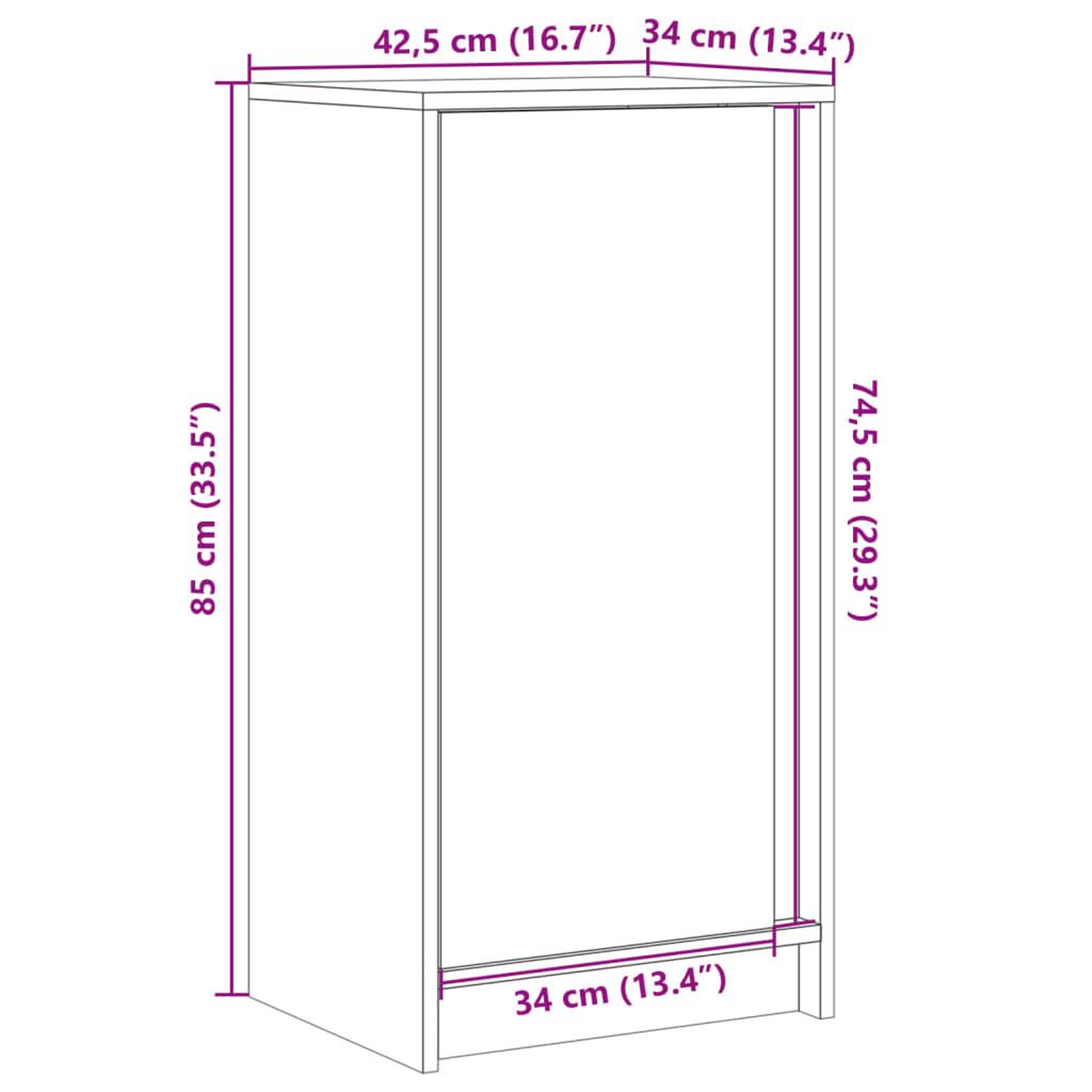 Voir la diapositive 6 : VIDAXL Buffet avec LED blanc 42,5x34x85 cm bois d'ingenierie