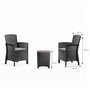 Voir la diapositive 3 : CONCEPT USINE Ensemble de jardin 2 fauteuils gris anthracite avec table basse ADANA