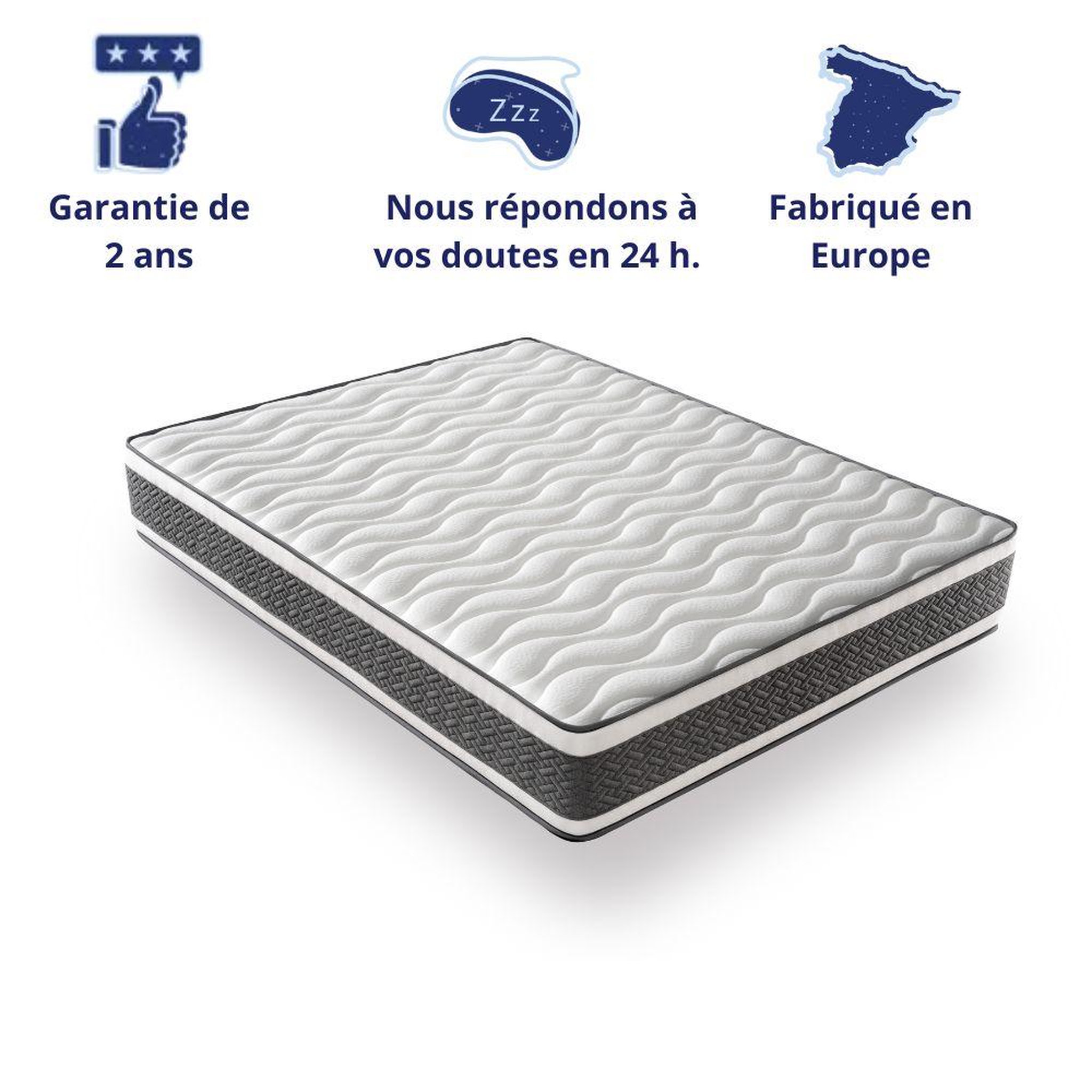 Voir la diapositive 6 : DAGOSTINO HOME Matelas 80x190 Mousse HR Très Ferme | Spécial Sommier Électrique et Lit Gigogne | Double Face (Été-Hiver) | H15cm
