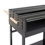 Voir la diapositive 3 : GARDENSTAR Barbecue charbon de bois rectangulaire en acier 100x60cm TROLLEY