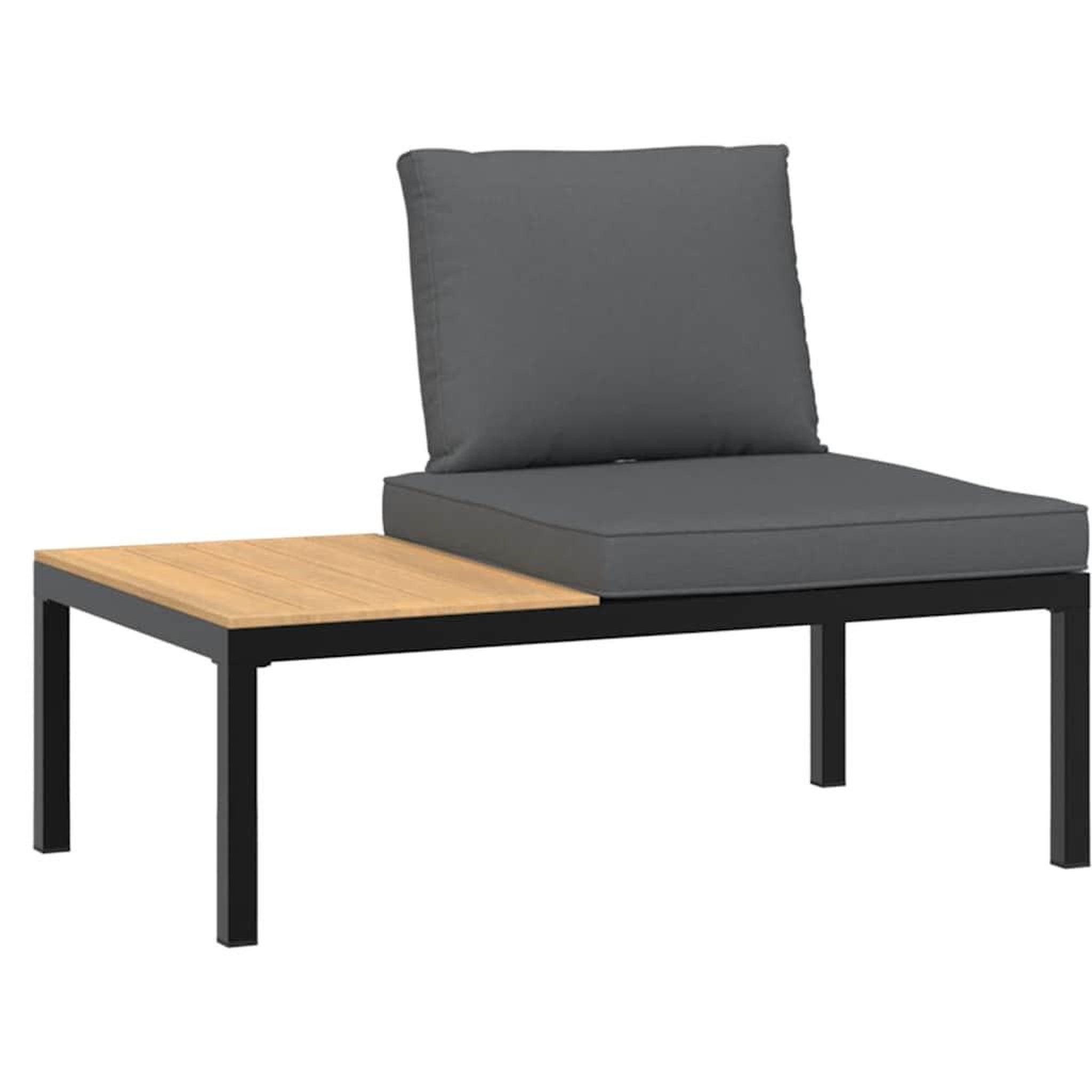 Voir la diapositive 3 : VIDAXL Salon de jardin 2 pcs avec coussins noir aluminium