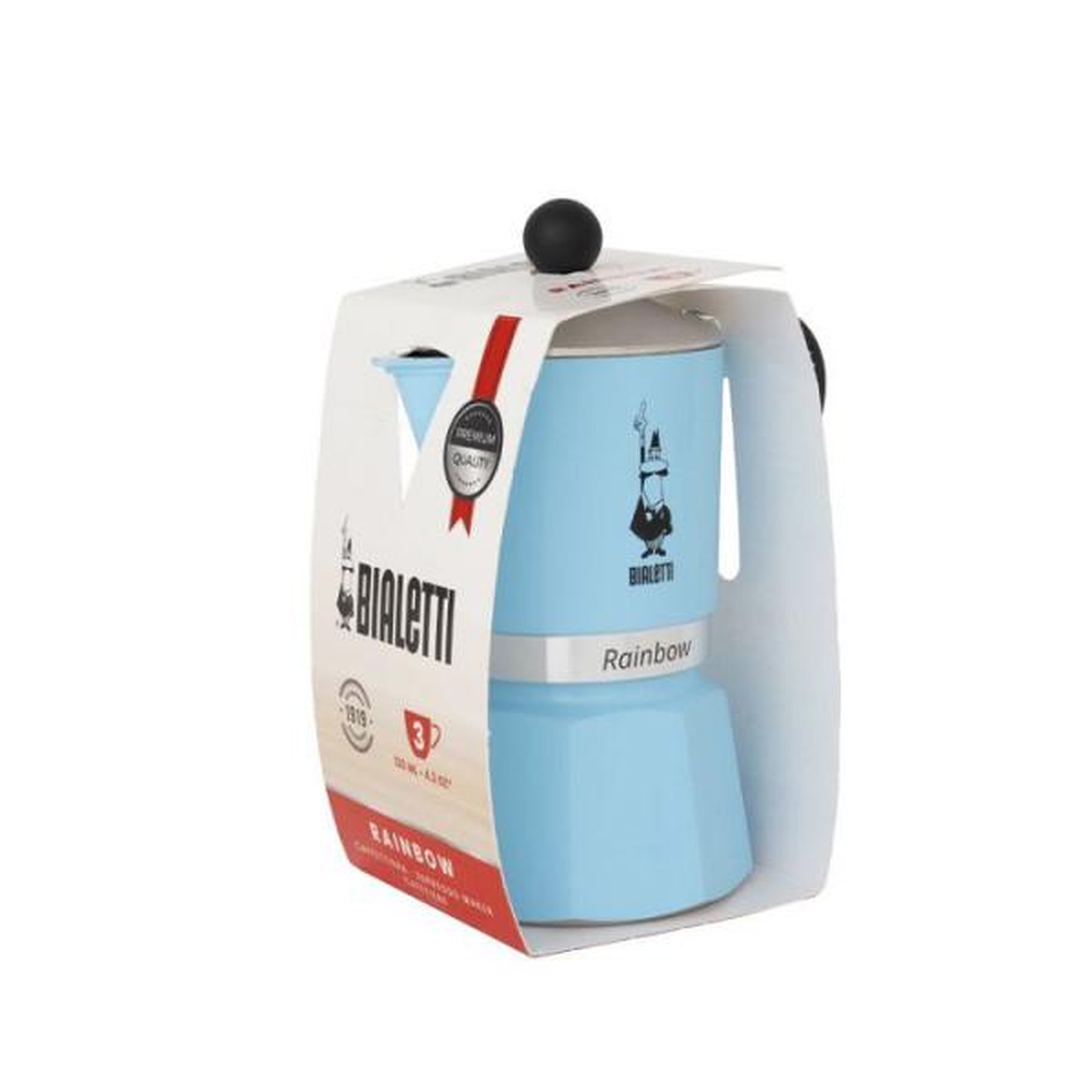 Voir la diapositive 5 : BIALETTI Cafetiere italienne - BIALETTI - Moka Express - Tous feux sauf induction - 6 tasses - 300 ml - Rainbow Bleu