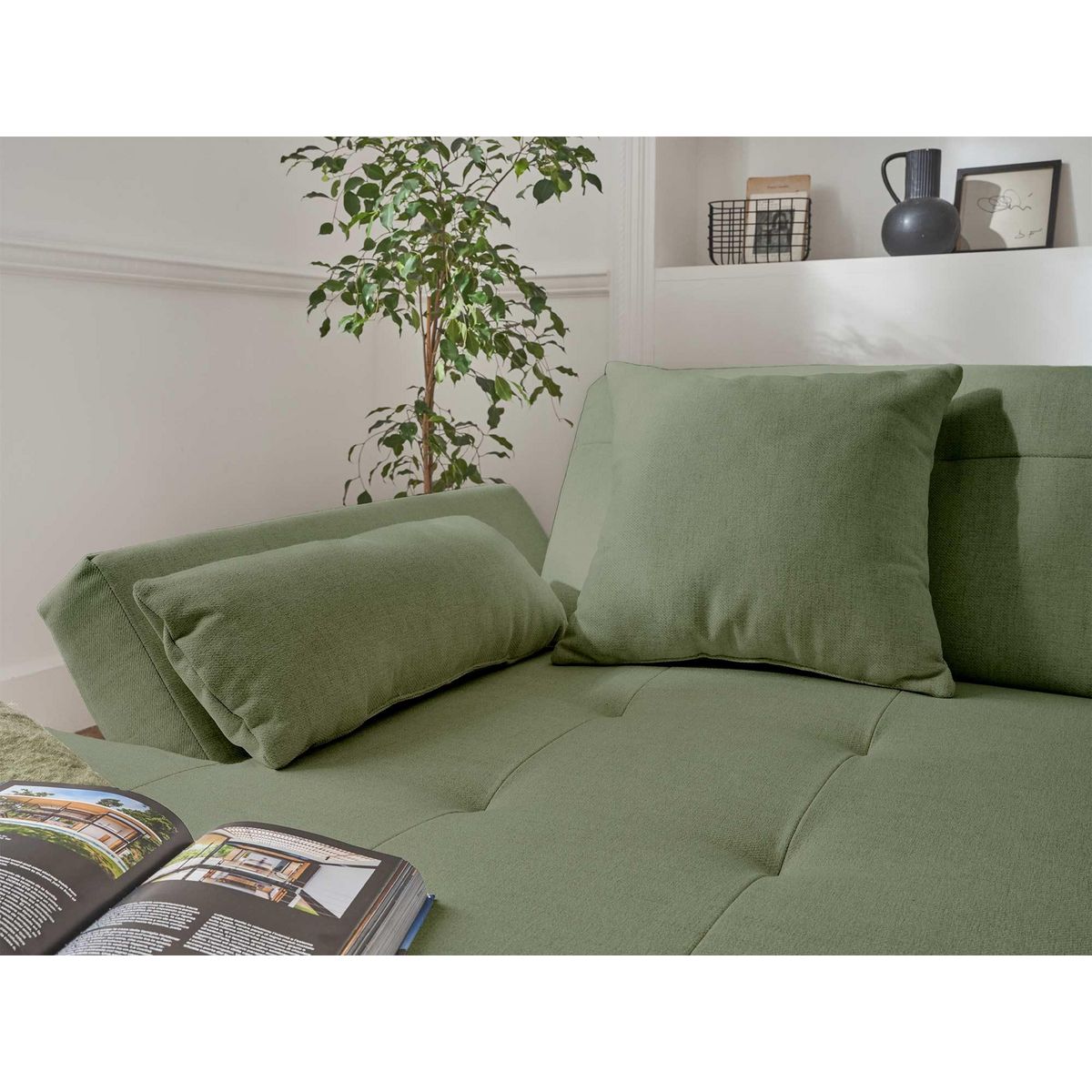 LISA DESIGN Vermont - canapé panoramique d'angle droit - 7 places - convertible - en tissu