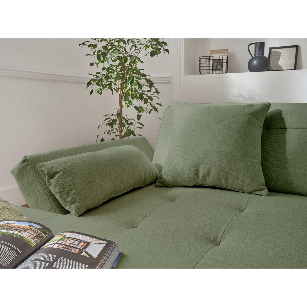 LISA DESIGN Vermont - canapé panoramique d'angle droit - 7 places - convertible - en tissu