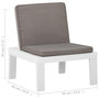 Voir la diapositive 6 : VIDAXL Chaise de salon de jardin avec coussin Plastique Blanc