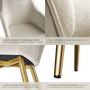 Voir la diapositive 5 : tectake Chaise rembourrée aspect velours crème/or