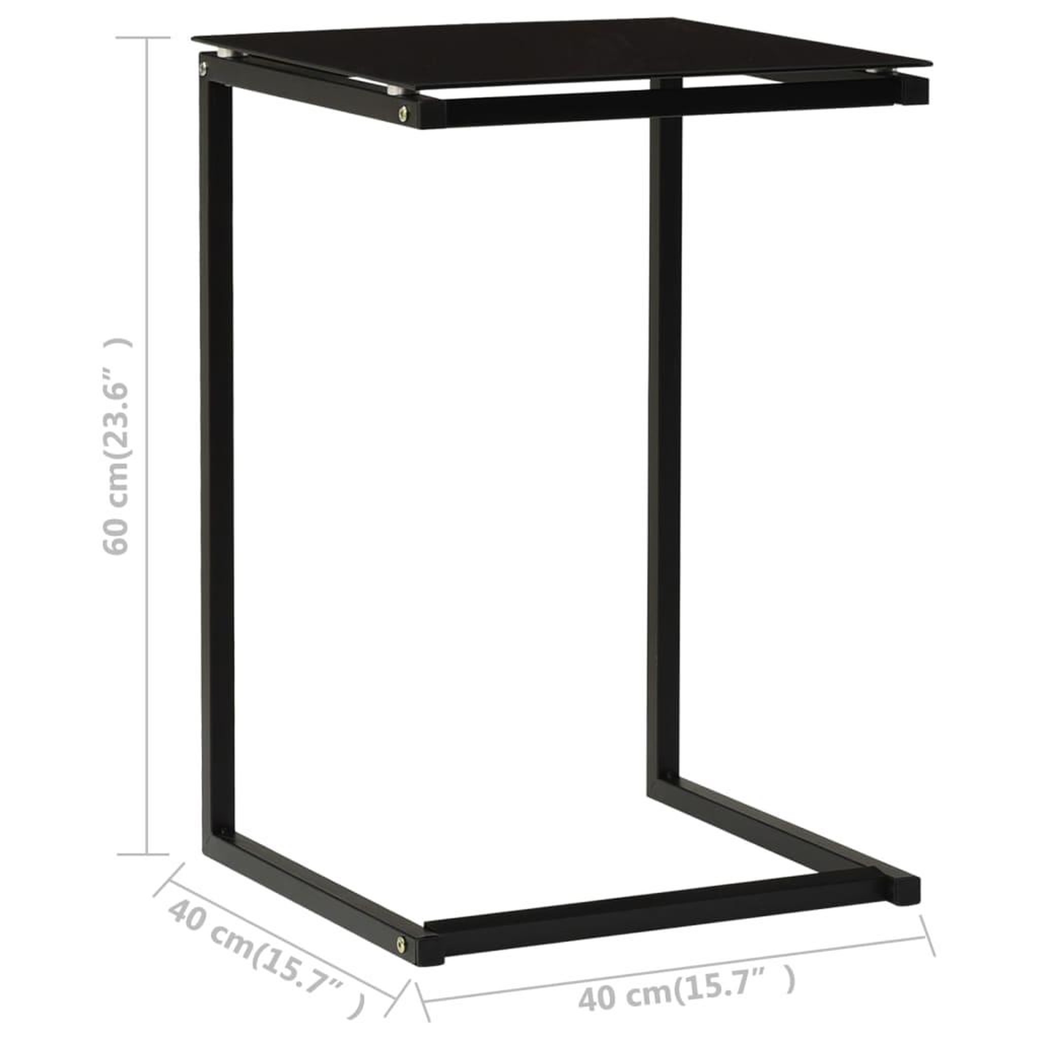Voir la diapositive 6 : VIDAXL Table d'appoint Noir 40x40x60 cm Verre trempe