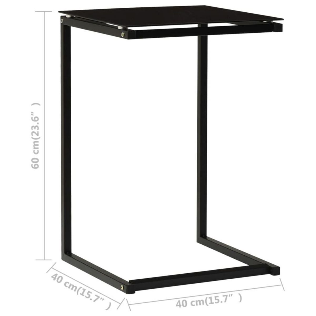 VIDAXL Table d'appoint Noir 40x40x60 cm Verre trempe